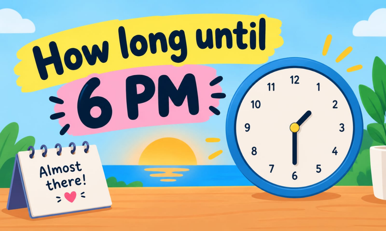 How Long Until 6 PM? Countdown to 6:00 PM Today
