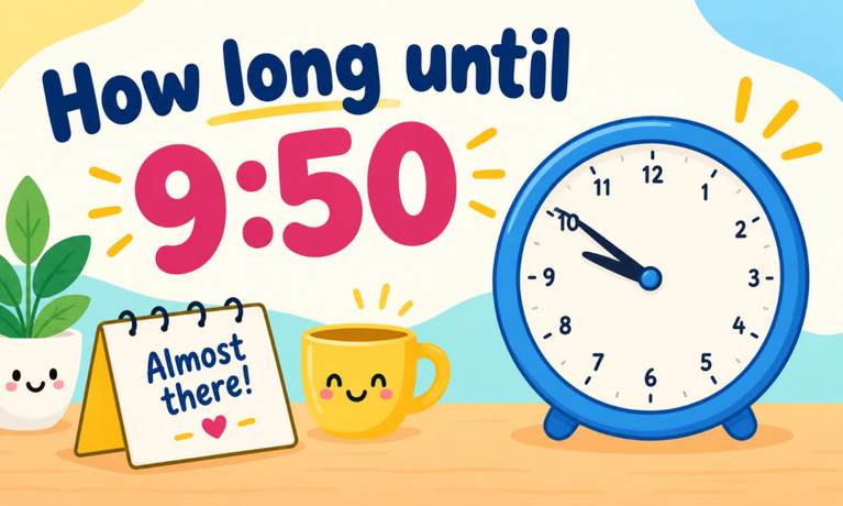 How Long Until 9:50? Countdown to 9:50 AM & PM