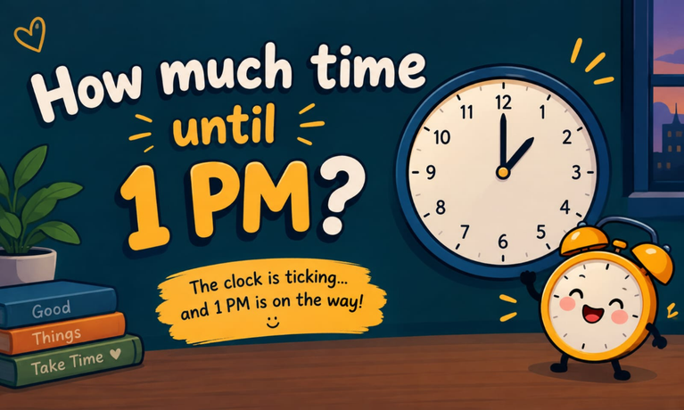 How Much Time Until 1 PM? Countdown to 1 PM Today